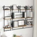  Vegghyllesett 6 pcs Artisan Eik 100 x 25 x 30 cm Konstruert tre