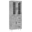 vidaXL Highboard betong grå 69,5x34x180 cm konstruert tre 8720845481155