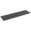 vidaXL Vegghylle m?rkegr? 220x60x4 cm behandlet heltre eik