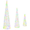  Juletre med 90 LED 3 pcs Flerfarget 20 x 20 x 80 cm Akryl