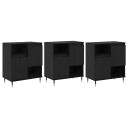  Skap 3 pcs Svart eik 180 x 35 x 70 cm Konstruert tre