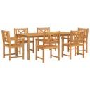 vidaXL Hage Spisegruppe 7 stk. 6-seters Brun Solid akasietre
