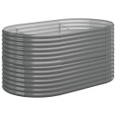 vidaXL Plantekasse pulverlakkert stål 152x80x68 cm grå