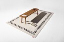 Carpretty Grand Check Border Teppe Antrasitt / Creme