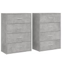  Skjenker 2 stk betonggrå 60x31x84 cm konstruert tre 8721102594663