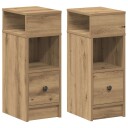  Nattbord 2 stk med skuff artisan eik 25x31x66 cm