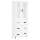  Highboard hvit 69,5x34x180 cm konstruert tre