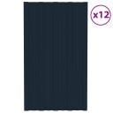 vidaXL Takplater 12 stk antrasitt 80x45 cm galvanisert stål