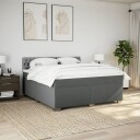 Seng med madrass boksfjær mørkegrå 180x200 cm stoff 3285975