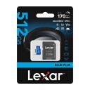 Lexar Minnekort Microsd 512 Gb C10 A2 U3 V30 170 Mb/S Blue Plus