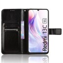 Xiaomi Redmi 13C 5G/Poco M6 Lommebok-deksel med Magnetisk Lukning Svart