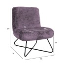 Slipperstol HOME4YOU Farica Bordeaux - Bordeaux