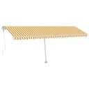 vidaXL Frittstående automatisk markise 600x350 cm gul og hvit