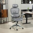 Ergonomisk kontorstol justerbar mesh grå med armlener