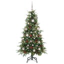  Kunstig sammensatt juletre med 150 LED grønn 150 cm PE og PVC