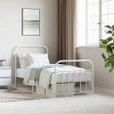vidaXL Sengeramme i metall med hode- og fotgavl hvit 90x190 cm 8720845881801