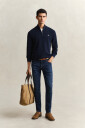 GANT Micro Textured Cotton Half Zip   Navy   XXXL