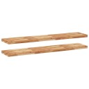  Flytende hyller 2 stk 140x30x4 cm oljebehandlet heltre akasie