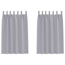  Gardiner med gardiner 2 pcs Metall grå Polyester
