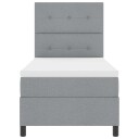  Box Spring Seng med Madrass & LED Lys Grå 90x190 cm Stoff