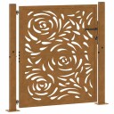 Hageport 105x105 cm oksidert stål flammedesign