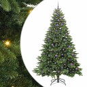  Kunstig juletre med 300 LED med stativ grønn 240 cm PE og PVC