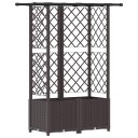 vidaXL Hevet Bed med Trellis og Tak Brun 124 x 40 x 136 cm PP