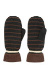 Becksöndergaard Thin Striped Emerald Mittens - Brown - L/XL