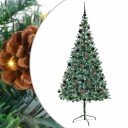  Kunstig juletre med 300 LED med stativ grønn 210 cm PVC og stål