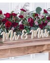 PartyDeco Trebokstaver Mr & Mrs Glitrende
