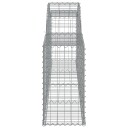vidaXL Gabionkurv buet 300x30x60/80 cm galvanisert jern
