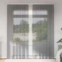  Voilegardiner med hemper 2 stk mørkegrå 140x225 cm 8721158552891