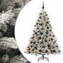 vidaXL Kunstig juletre med julekuler 210 cm 300 LED-lys Varmhvit
