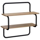 vidaXL Vegghylle med 2 etasjer Artisan eik 60 x 24,5 x 61 cm