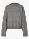 Second Female Brook Knit Drop Shoulder O-Neck Grå XS