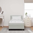  Box Spring Seng med Madrass & LED Lys Lys Grå 100x200 cm Fløyel