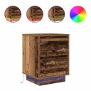  Nattbord med LED gammelt tre 38x34x50 cm