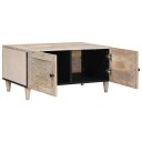 vidaXL Kaffebord med lagring Beige 80 x 50 x 40 cm heltre mango