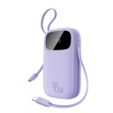 Baseus EnerFill FC31 Qpow3 Powerbank 20000mAh 45W Med Skjerm   Usb C Og Lightning Kabler Lilla