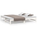 vidaXL Uttrekkbar dagseng hvit 2x(90x190) cm heltre furu 8720845639402