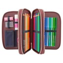 Miss Melody Triple Pencil Case  With Quilting NIGHT HORSES  0412512 