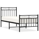 vidaXL Sengeramme i metall med hode- og fotgavl svart 80x200 cm 8721012210097