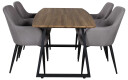 Venture Design Inca & Comfort spisegruppe Natur/grå 4 st stoler & bord 160 x 85 cm
