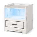 LED nattbord Intelligent nattbord med 2 USB porter Hvit