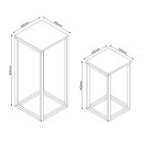 Sidebord HOME4YOU Hannes 2 stk sett 26x26x60 cm 22x22x40 cm Rustikk melamin - rustikk melamin