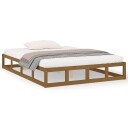 vidaXL Sengeramme honningbrun 150x200 cm 5FT King Size heltre