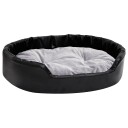 Vidaxl Hundeseng Svart Og Grå 90X79X20 cm Plysj Og Kunstig Lær