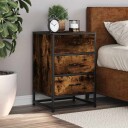  Nattbord røkt eik 40x34,5x60 cm konstruert tre og metall 8721102837807