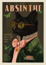 Chic Absinthe Cat Alcohol & Cocktail Bar Art Plakat Plakat / 40x50cm