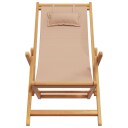  Sammenleggbare strandstoler 2 stk gråbrun stoff og heltre 3214488